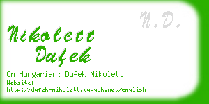 nikolett dufek business card